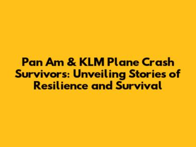 Pan Am & KLM Plane Crash Survivors: Unveiling Stories of Resilience and Survival