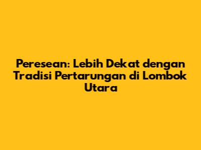 Peresean: Lebih Dekat dengan Tradisi Pertarungan di Lombok Utara