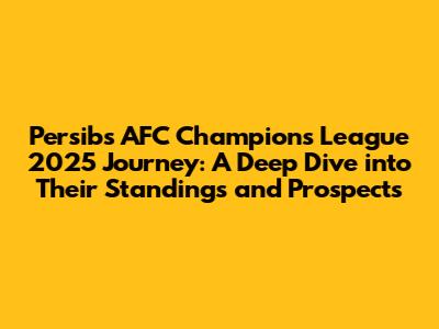 Persib's AFC Champions League 2025 Journey: A Deep Dive into Their Standings and Prospects