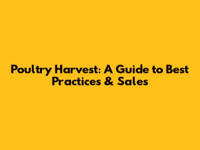Poultry Harvest: A Guide to Best Practices & Sales