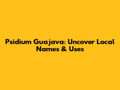 Psidium Guajava: Uncover Local Names & Uses