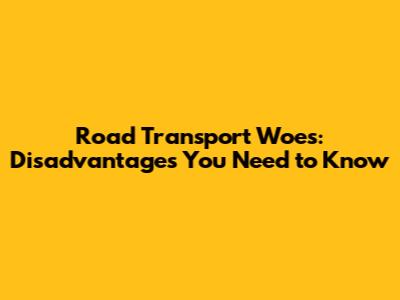 Road Transport Woes: Disadvantages You Need to Know