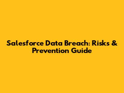 Salesforce Data Breach: Risks & Prevention Guide