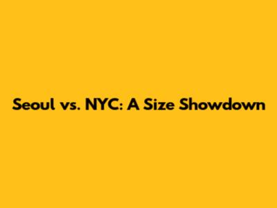 Seoul vs. NYC: A Size Showdown