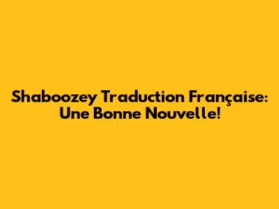 Shaboozey Traduction Française: Une Bonne Nouvelle!