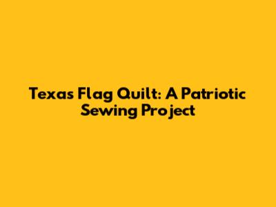 Texas Flag Quilt: A Patriotic Sewing Project