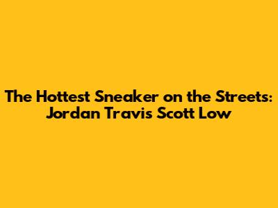The Hottest Sneaker on the Streets: Jordan Travis Scott Low