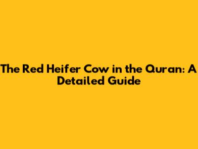 The Red Heifer Cow in the Quran: A Detailed Guide