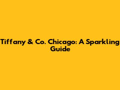 Tiffany & Co. Chicago: A Sparkling Guide