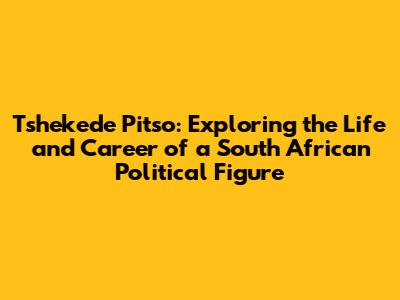 Tshekede Pitso: Exploring the Life and Career of a South African Political Figure