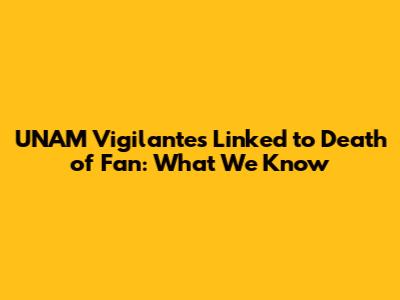 UNAM Vigilantes Linked to Death of Fan: What We Know