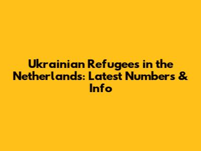 Ukrainian Refugees in the Netherlands: Latest Numbers & Info