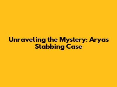Unraveling the Mystery: Arya's Stabbing Case