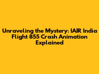 Unraveling the Mystery: IAIR India Flight 855 Crash Animation Explained