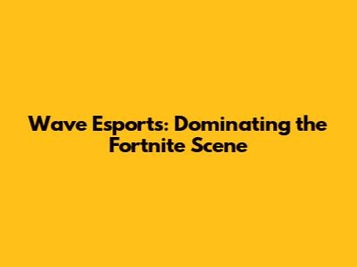 Wave Esports: Dominating the Fortnite Scene