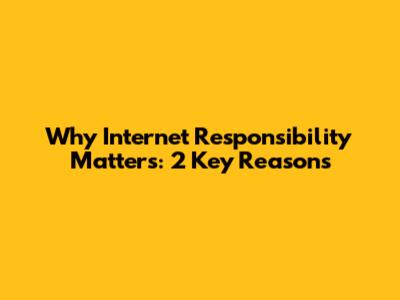 Why Internet Responsibility Matters: 2 Key Reasons