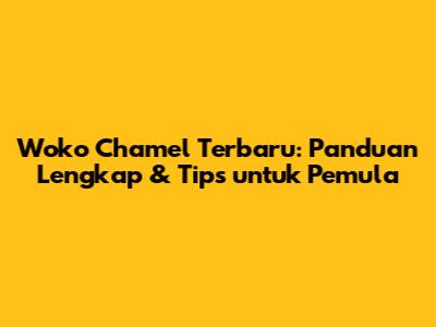 Woko Chamel Terbaru: Panduan Lengkap & Tips untuk Pemula