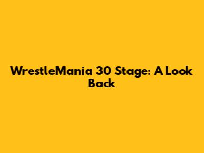 WrestleMania 30 Stage: A Look Back