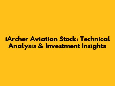 iArcher Aviation Stock: Technical Analysis & Investment Insights