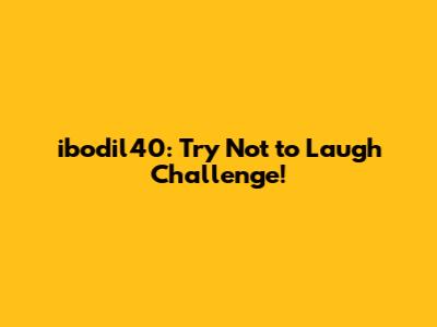 ibodil40: Try Not to Laugh Challenge!