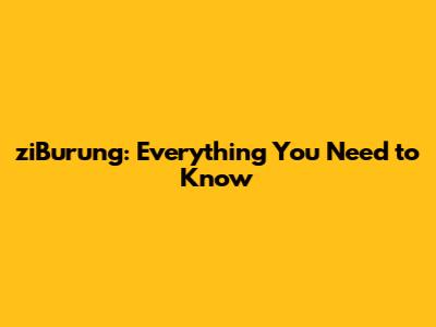 ziBurung: Everything You Need to Know